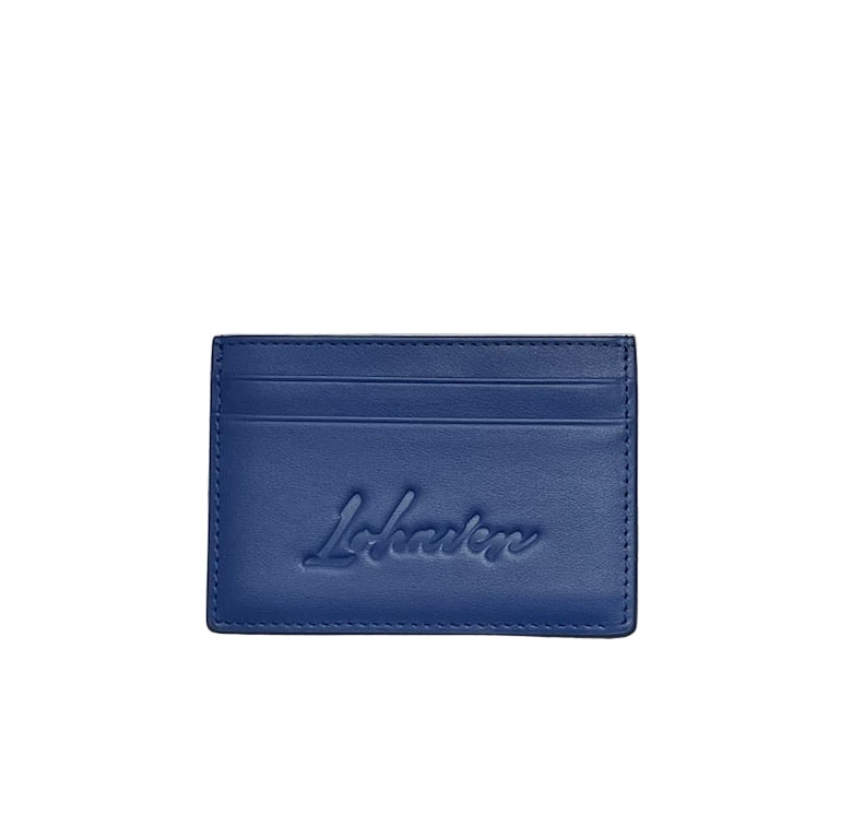 blue wallet with lohaven branding